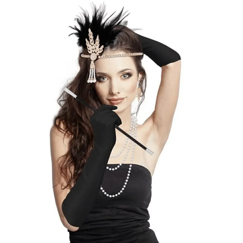 5PCS 1920s Accessories Flapper Great Gatsby Vintage Retro Costume Set NEW